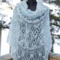 Blue Mohair shawl - Wraps & cloaks - knitwork