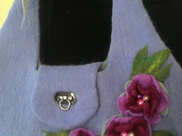 Violetinė velta rankinė su gėlėmis - Handbags & wallets
