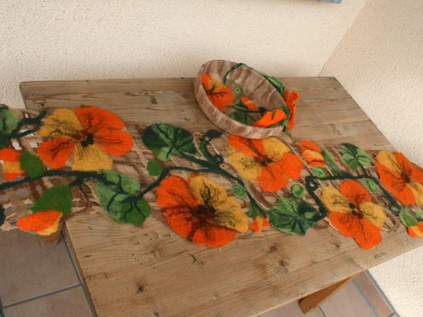 Veltas komplektukas,, NASTURTĖS ,, - Tablecloths & napkins