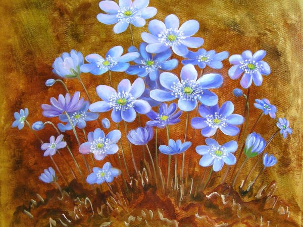 Žibuoklės 30x28 - Oil painting