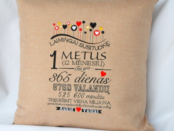 Laimingai susituokę... Dovana vestuvių metinių proga - Pillows