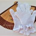 lace crochet gloves cotton white - Gloves & mittens - needlework