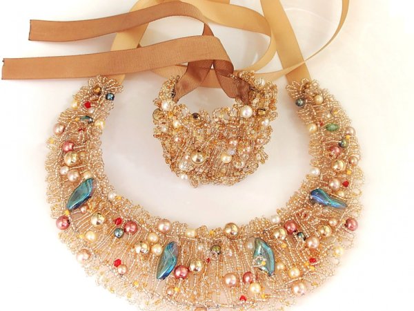 Fresh gold complect - necklace and bracelet - Kits