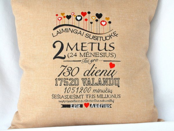 Laimingai susituokę... Dovana medvilninių vestuvių metinių proga - Pillows