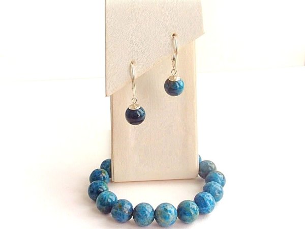Apatite earrings and bracelet - Kits