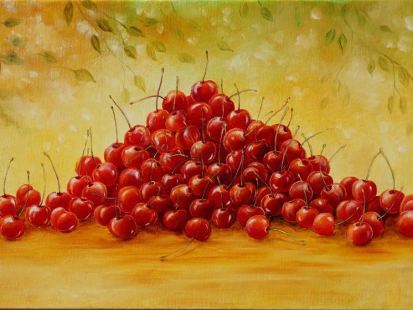 Vyšnių fiesta 70x35 - Oil painting