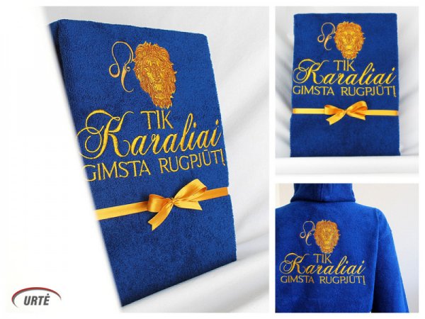 Siuvinėti medvilniniai chalatai - Tik Karaliai gimsta... 3