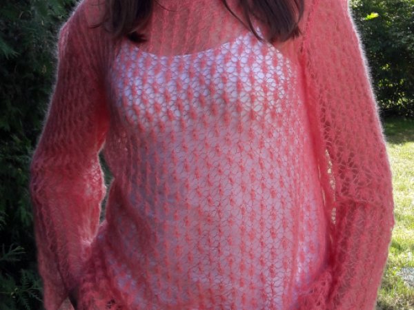 Rožinis moheros megztukas - Sweaters & jackets
