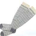 Long Wool socks with patterns  - Shoes - knitwork