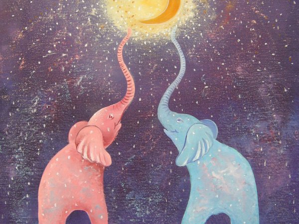 Užburtas mėnulis 40x50, al.drobe_130 eur - Oil painting