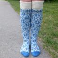 Long Wool socks with Scandinavians patterns  - Socks - knitwork
