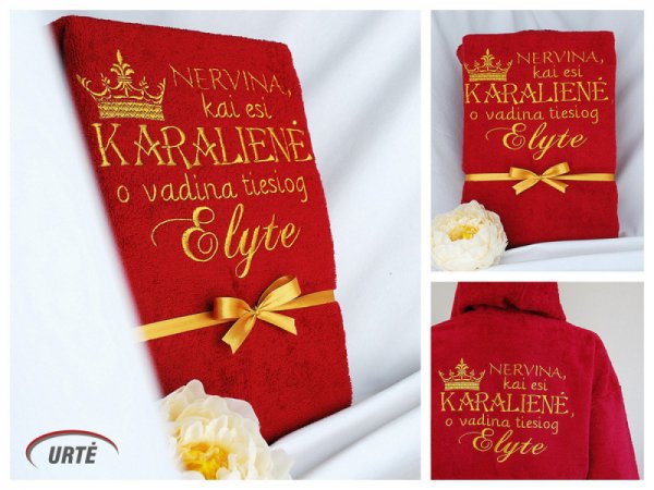 Siuvinėtas vardinis chalatas - Karalienei 3