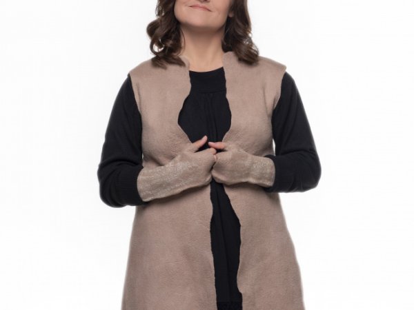 Velta ilga smelio spalvos liemene. - Blouses & jackets
