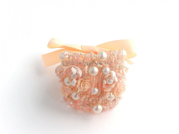 Peach rose bracelet - Bracelets