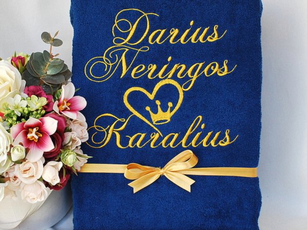 Siuvinėtas medvilninis chalatas - Širdies Karalius 2