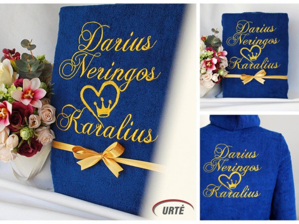 Siuvinėtas medvilninis chalatas - Širdies Karalius 3