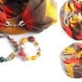 Scarf "Autumn color" - Necklace - beadwork