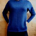 Sweater tunic "Blue dream" - Machine knitting - knitwork