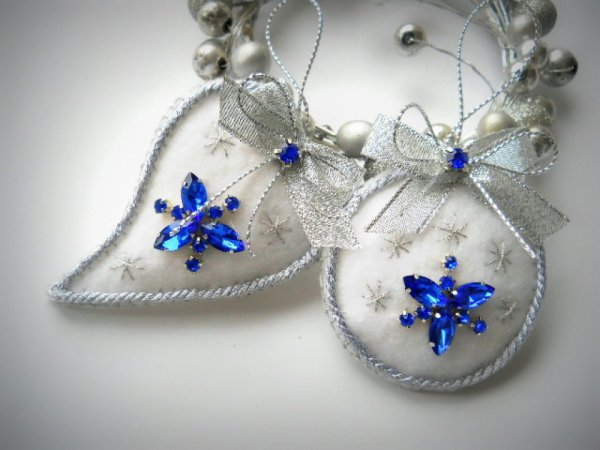 kalėdinis žaisliukas burbulas, širdelė "Blue" - For interior