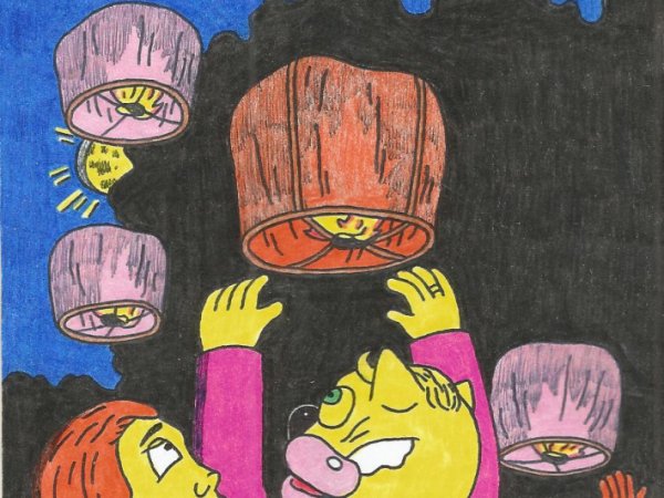 Naktį, pasibaigus Naitmeno ir Marijanos vestuvių pokyliui - Paveikslai, paveiksliukai