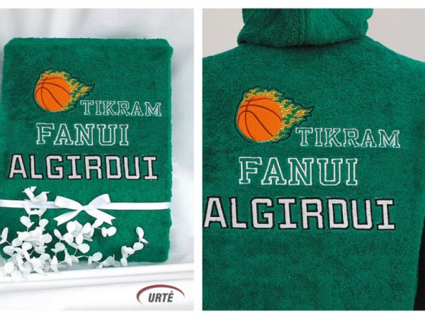 Siuvinėtas medvilninis chalatas krepšinio fanui 3