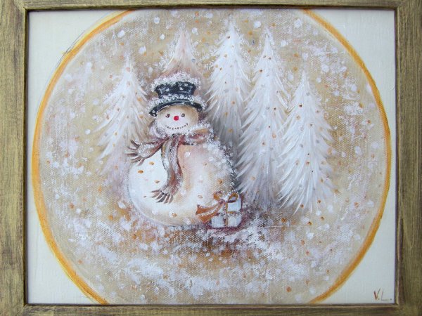 Žiema 25x20, al.drobė, įrėmintas paruoštas kabinti - Aliejinė tapyba