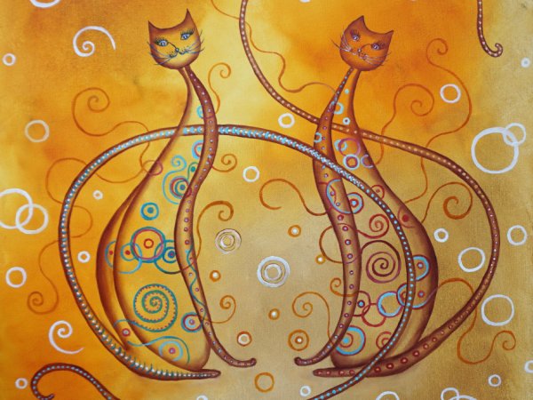 Katinukai 50x58 - Aliejinė tapyba