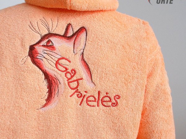 Medvilninis siuvinėtas chalatas kačių mylėtojai! 1