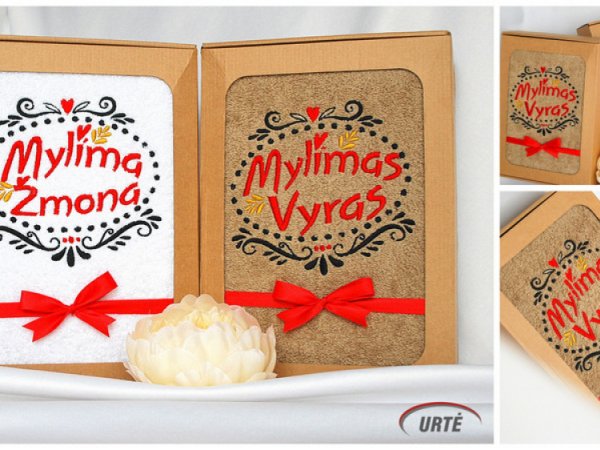 Mylimi - siuvinėti rankšluosčiai porai 3