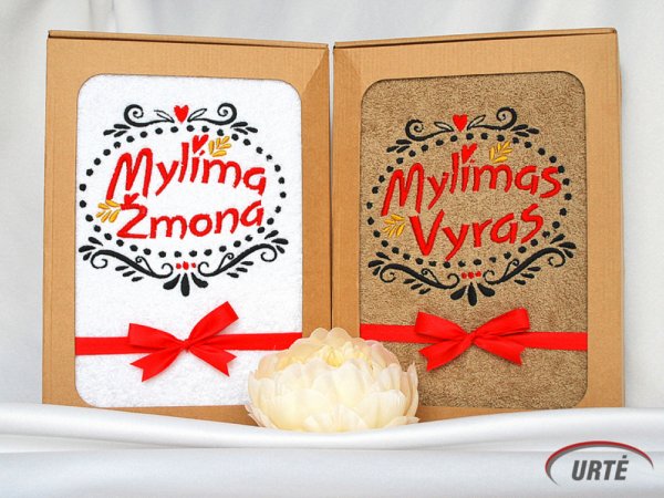 Mylimi - siuvinėti rankšluosčiai porai 1