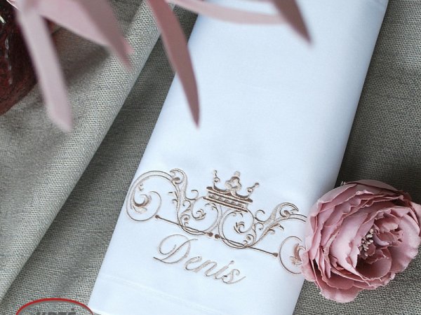 Siuvinėtos servetėlės vestuvėms - pelenų rožė - For interior