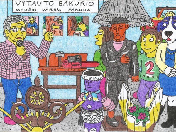 Nyciečiai nuvyko į savamokslio medžio drožėjo parodą Panevėžyje - Pictures