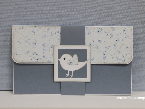 vokelis pinigams "sušalęs paukštukas" - Works from paper