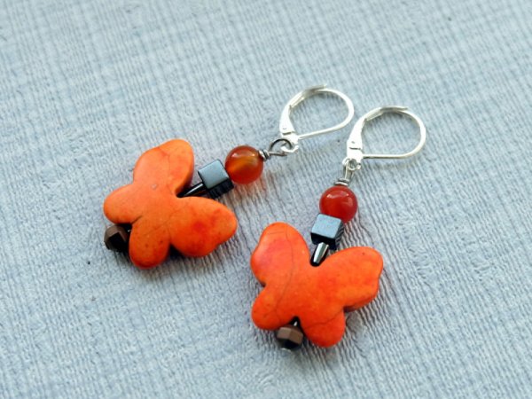 Auskarai "Pavasariniai drugeliai..." - Earrings