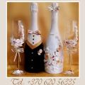 Wedding glasses, bottles of champagne - Glassware - making