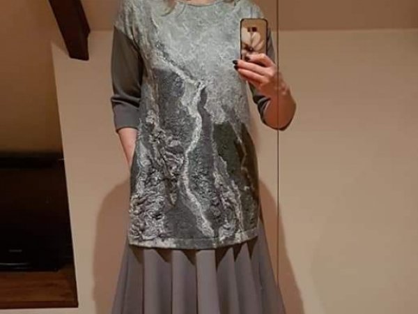 Suknelė.  Veltinis sujungtas su siuvimu - Dresses