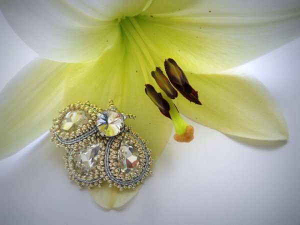 mažas vabaliukas "White" - Soutache