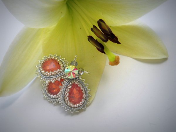 mažas vabaliukas "Rožinis opalas" - Soutache