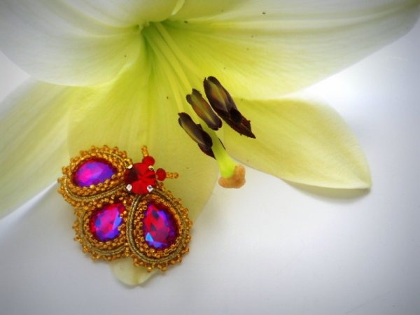 mažas vabaliukas "Red  AB" - Soutache
