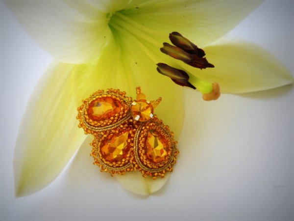 mažas vabaliukas "Gold" - Soutache
