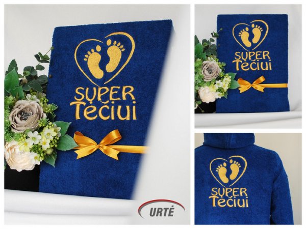 Siuvinėti medvilniniai chalatai - SUPER TĖČIUI 2