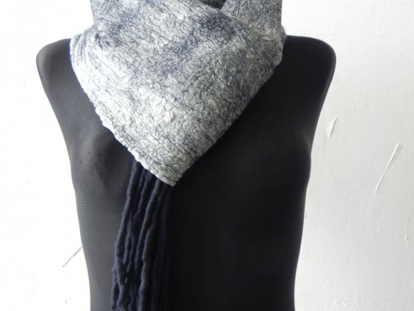Veltas salikas tamsiai melyno ir pilko derinys - Scarves & shawls