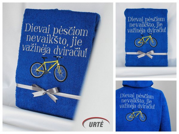 Dovana dviratininkui - siuvinėtas chalatas 3
