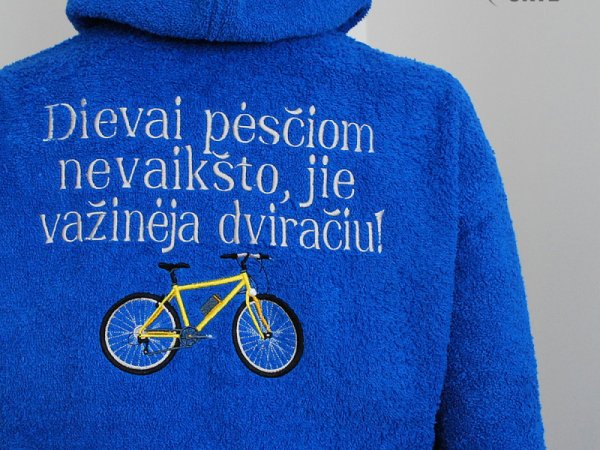 Dovana dviratininkui - siuvinėtas chalatas 1