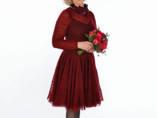 Megzta suknelė - Rožė - Dresses