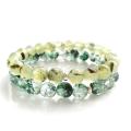 Green Ghost Phantom Quartz and Prehnite bracelets - Kits - beadwork