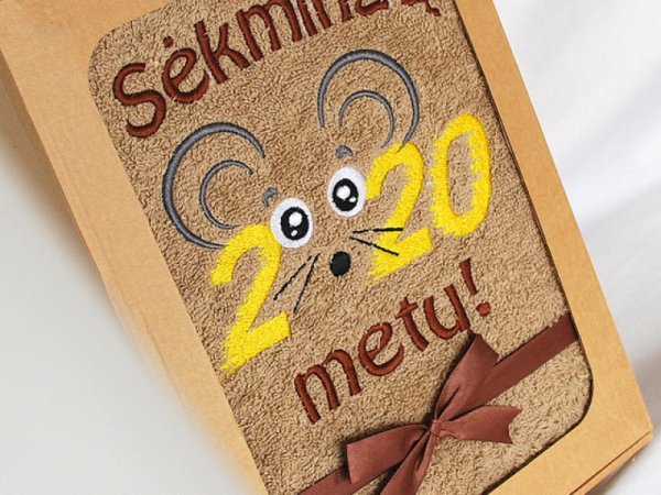 2020 Žiurkės metai - Siuvinėti rankšluosčiai 3