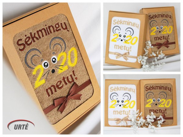 2020 Žiurkės metai - Siuvinėti rankšluosčiai 2