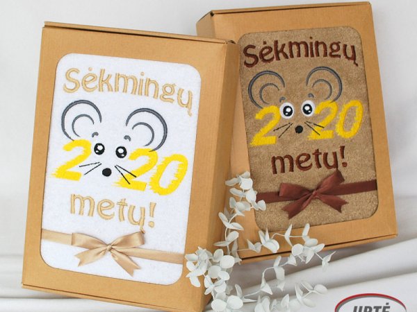2020 Žiurkės metai - Siuvinėti rankšluosčiai - Needlework