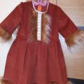 Squirrel Carnival Costume for Girl: Dress with tail  and headband - Other clothing - sewing